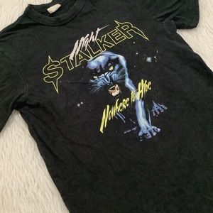 Black night stalker distressed t shirt